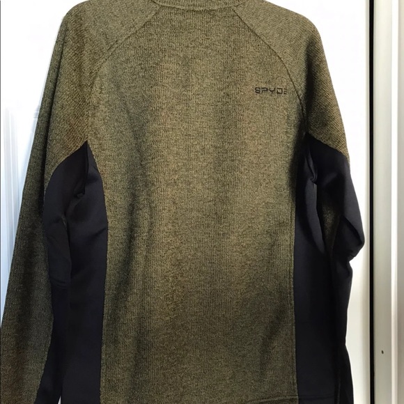 🆕 Spyder Men's Half-Zip Outbound Stryke Sweater Jacket - M- Green - Picture 4 of 7